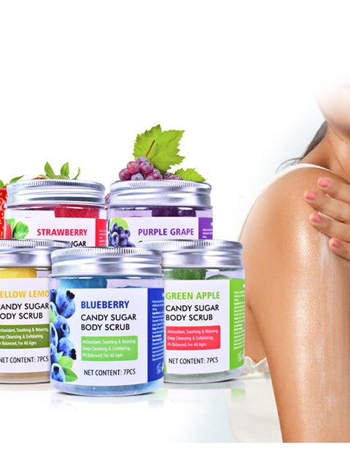 Load image into Gallery viewer, Brushed Candy Scrub Cream Fruit Fragrance Bath Salt Scrub Ball Body Scrub Cream
