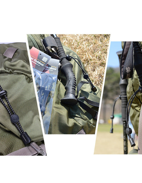 Load image into Gallery viewer, Outdoor hiking backpack with external climbing poles rope buckle fixed buckle elastic rope binding buckle equipment hanging rope
