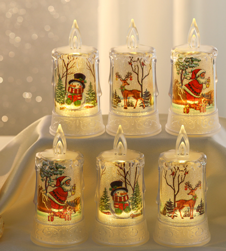 Christmas led electronic candle light Christmas snowman elk decoration luminous night light atmosphere light ornaments
