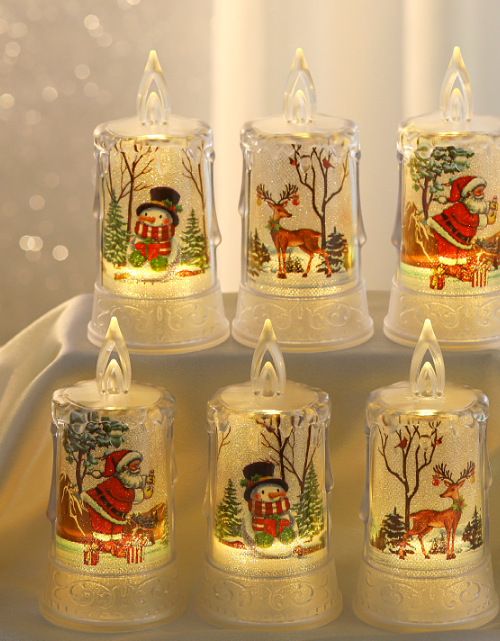 Load image into Gallery viewer, Christmas led electronic candle light Christmas snowman elk decoration luminous night light atmosphere light ornaments
