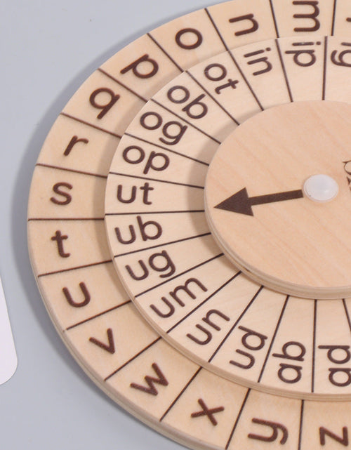 Load image into Gallery viewer, English spelling game natural phonics spinning wheel vowel recognition Montessori early education toys
