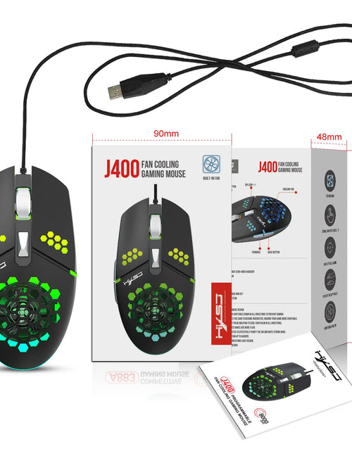 Load image into Gallery viewer, J400 new fan macro programming wired hole gaming mouse 8000dpi adjustable anti sweat design
