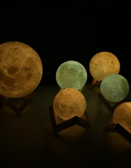 Load image into Gallery viewer, Rechargeable 3D Print Moon Lamp 2 Color Change Touch Switch Bedroom Bookcase

