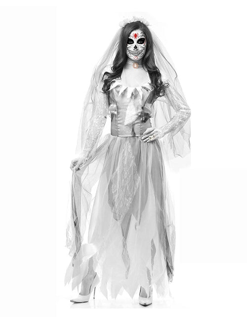 Load image into Gallery viewer, Scary Halloween Costumes for Adult Men Zombie Nurse Nun Bloody Ghost Bride Middle Ages Women Fancy Dress Cosplay Costumes
