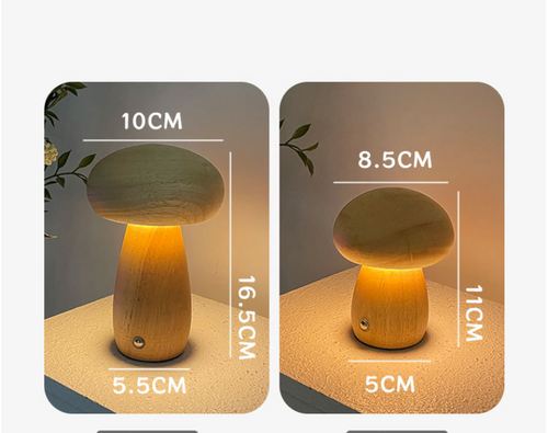Load image into Gallery viewer, Mushroom lamp, LED charging night light, creative desk lamp, bedroom minimalist touch switch, ambient light, gift
