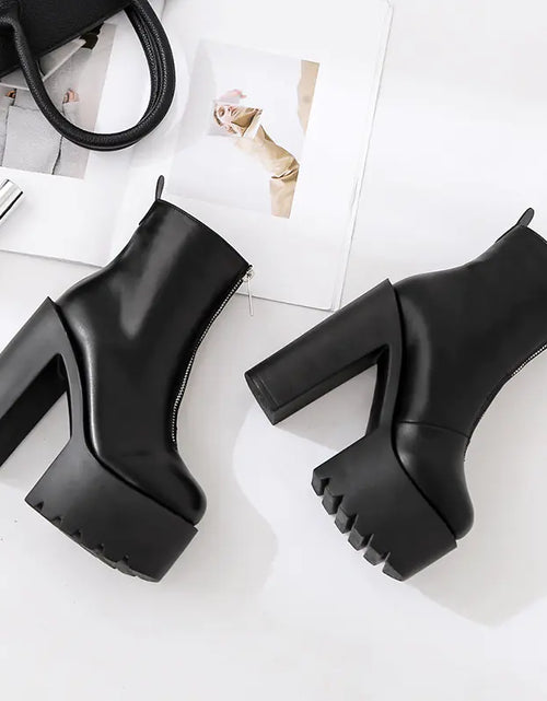 Load image into Gallery viewer, Women's Chunky Heels, Martin Boots, Waterproof Pumps
