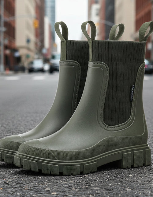 Load image into Gallery viewer, Women’s Waterproof Height-Increasing Rain Boots
