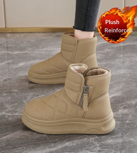 Women’s Casual Warm Fleece-Lined Snow Boots – Winter Anti-Slip Ankle Boots