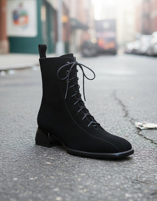 Load image into Gallery viewer, Women’s Square Toe Martin Boots – All-Match Casual Ankle Boots
