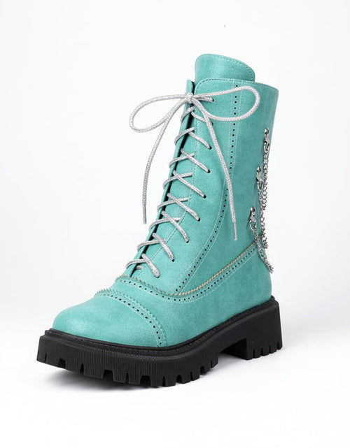 Load image into Gallery viewer, Women’s Chunky Heel Mid-Calf Dr. Style Boots – Large Size Fall &amp; Winter Boot
