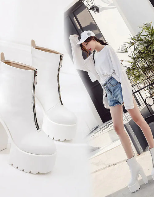 Load image into Gallery viewer, Women's Chunky Heels, Martin Boots, Waterproof Pumps
