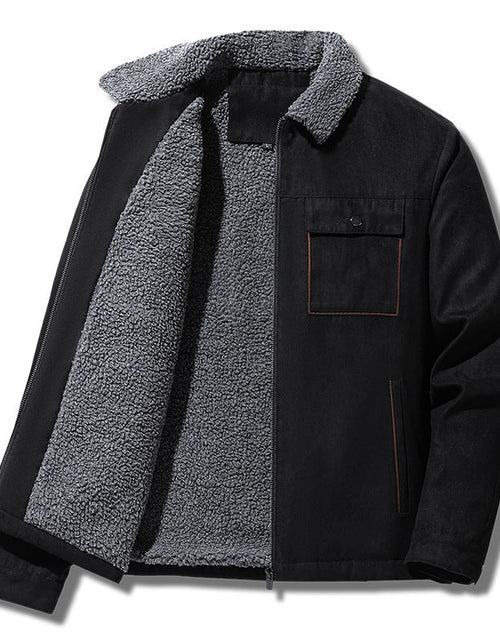 Load image into Gallery viewer, Suede and Velvet Thick Jacket for Middle aged and Elderly Men
