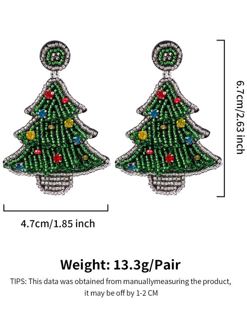 Load image into Gallery viewer, Christmas Day Earrings Earrings Handmade Beads Christmas Old Man Cartoon Character Tassel Rice Beads Earrings
