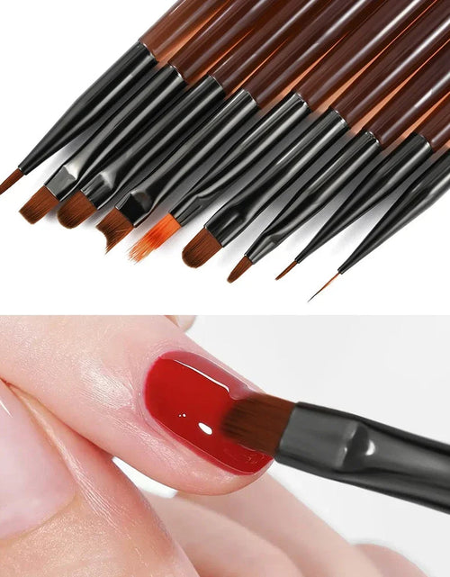 Load image into Gallery viewer, 9PCS UV Gel Nail Brush Liner DIY Painting Pen Manicure Acrylic Drawing Brush for Nail Art Design Nails Tip Display Painting Tool
