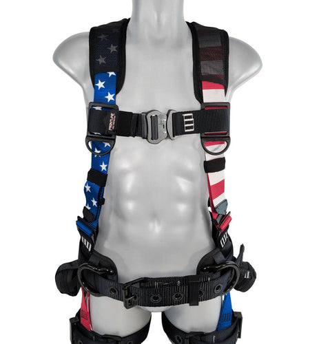 Frontline 110CTB-AM American Style Full Body Harness with Aluminum Hardware and Suspension Trauma Straps M/L