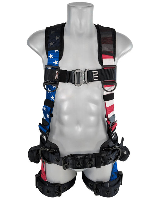 Load image into Gallery viewer, Frontline 110CTB-AM American Style Full Body Harness with Aluminum Hardware and Suspension Trauma Straps M/L
