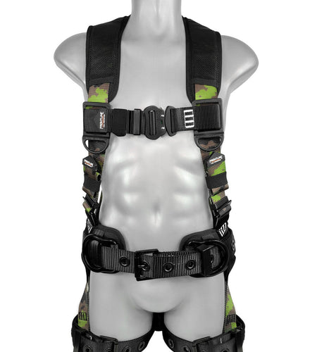 Frontline 110CTB-CF Camouflage Full Body Harness with Aluminum Hardware and Suspension Trauma Straps M/L