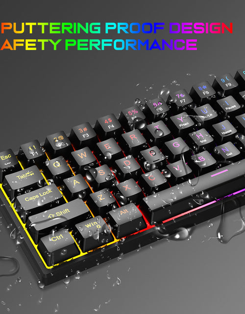 Load image into Gallery viewer, Plug in mechanical keyboard with blue shaft and 61 keys, mini portable wired detachable mechanical keyboard for esports
