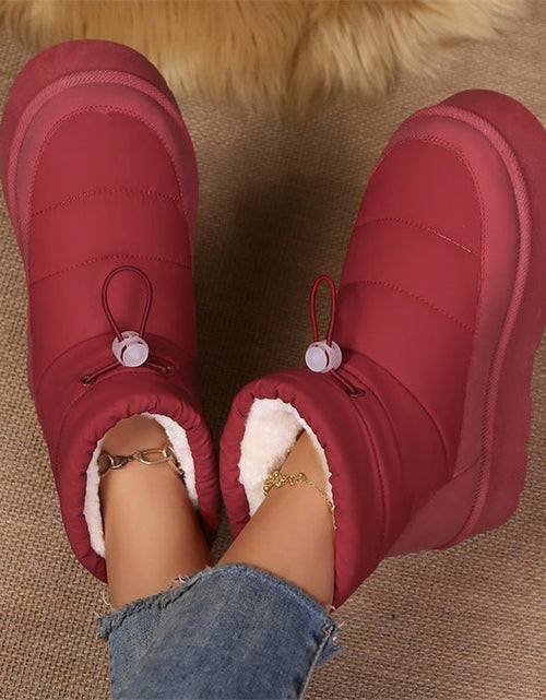 Load image into Gallery viewer, Women’s Fleece-Lined Short Boots – Warm Cotton Lined Winter Ankle Boots
