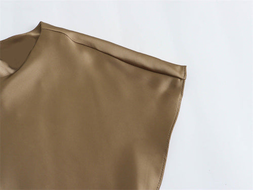 Load image into Gallery viewer, Satin Party Evening Women Midi Dress Elegant Keyhole Back A-Line Robe Sleeveless Female Long Dresses
