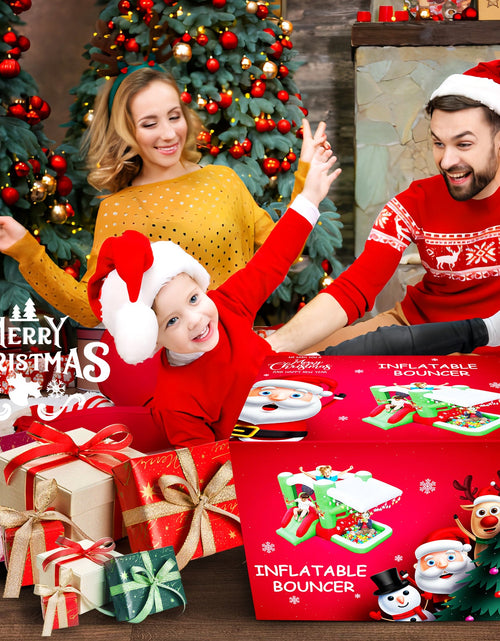 Load image into Gallery viewer, Christmas Jump 'n Slide Inflatable Bouncer for Kids Complete Setup with Blower - 80" x 91" Play Area - 55" Tall
