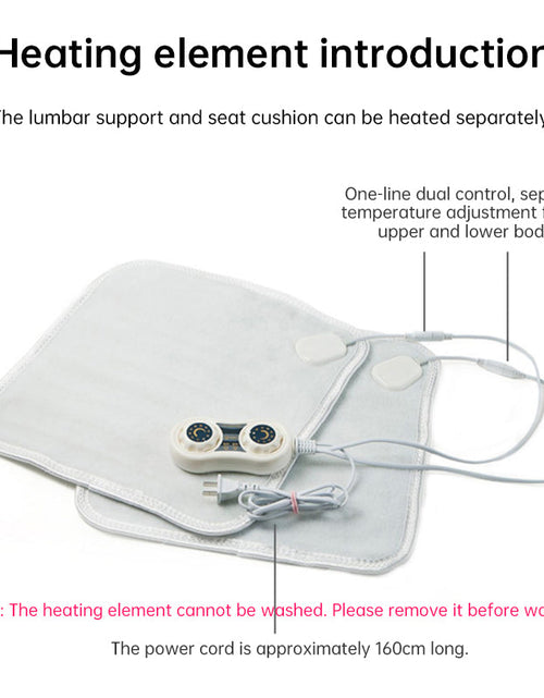 Load image into Gallery viewer, Heated Seat Cushion, 220V Electric Mat, Office Chair Warmer, Smart Timer, Integrated Backrest

