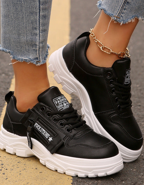 Load image into Gallery viewer, Women’s Lace‑Up Side‑Zipper Sports Sneakers
