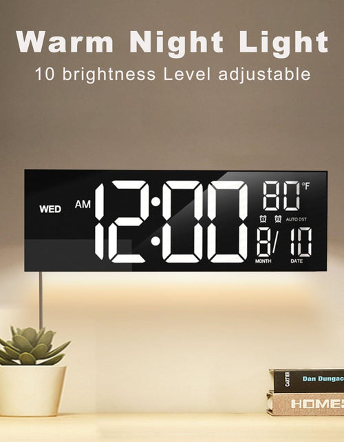 Load image into Gallery viewer, Large Digital Wall Clock with Remote Control Big LED/Dual Alarm/8 RGB Colors Digital Alarm Clock Electronic Watch

