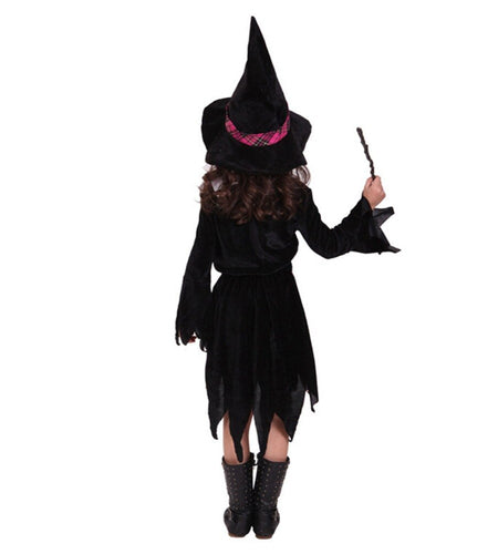 Children Girls Witch Halloween Costume Cosplay Outfit Sz 5-9 years