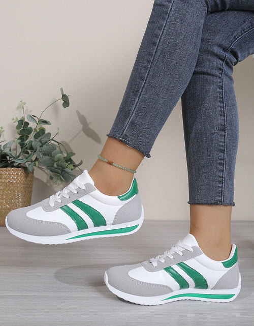 Load image into Gallery viewer, Women's Lace-Up Round-Toe Casual Sneakers
