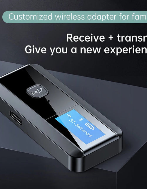 Load image into Gallery viewer, LCD display screen Bluetooth 5.0 receiver transmitter 2-in-1 audio adapter computer TV speaker
