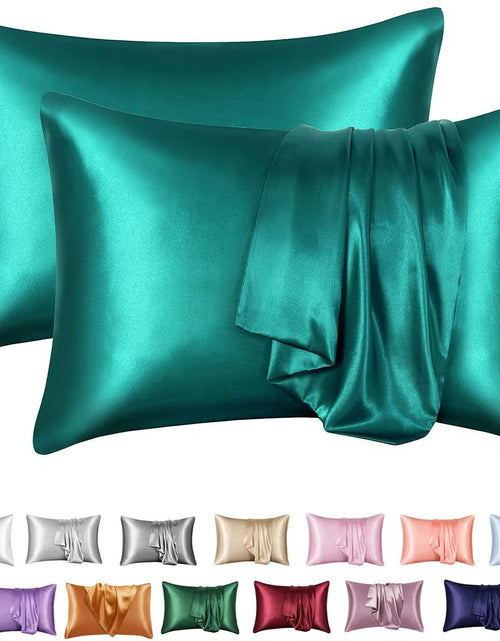 Load image into Gallery viewer, Simulation silk solid color polyester pillowcase envelope pillow pillow cases pillow pair multi-color
