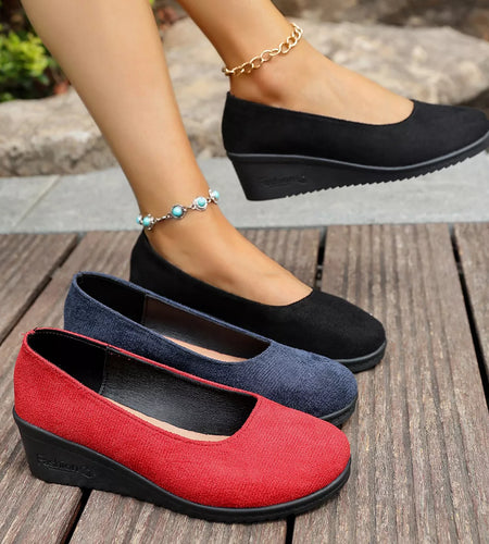 Wedge Heel Slip-On Loafers
