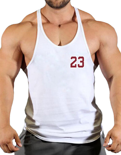 Load image into Gallery viewer, Sportswear vest men's round neck men's cotton vest loose shoulder sleeveless basketball suit
