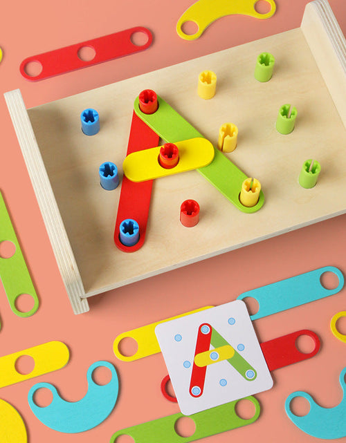 Load image into Gallery viewer, Christmas toy gift 2-in-1 pile driving platform children's puzzle color certification matching fun and creative versatile set of column puzzle toys
