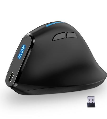 ZELOTES Master F36A Vertical Ergonomic Grip Anti Mouse Hand Charging Wireless Office Mouse
