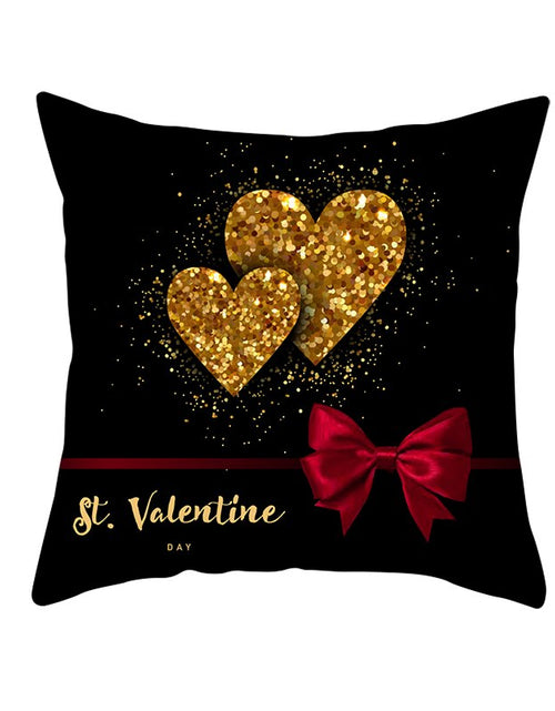 Load image into Gallery viewer, Black White Heart Cushion Cover Arrow I Love You Letters Happy Valentine Pillow Covers Gifts for Couples Valentine's Decoration
