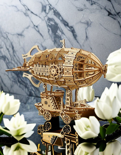 Load image into Gallery viewer, 3D creative three-dimensional puzzle manual DIY wooden airship assembly tabletop decoration model children's small toy gifts
