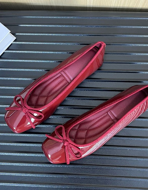 Load image into Gallery viewer, Women's Korean Style Square Toe Soft Sole Slip-On Flats – Wide Size
