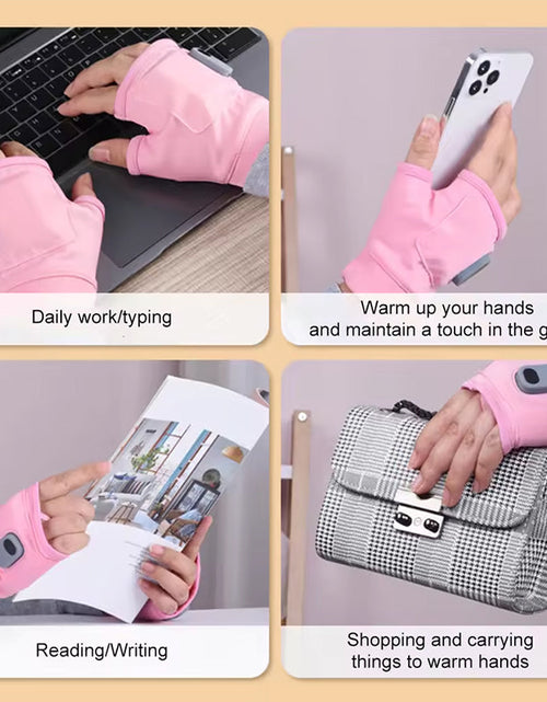 Load image into Gallery viewer, 1 Pair of Rechargeable Winter Heated Gloves. USB-powered, great for outdoor activities like cycling, skiing, and motorcycling.

