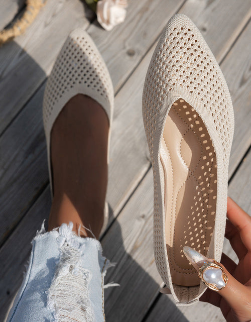 Load image into Gallery viewer, Women's Pointed Toe Flyknit Slip-On Loafers – Flat Casual Shoes
