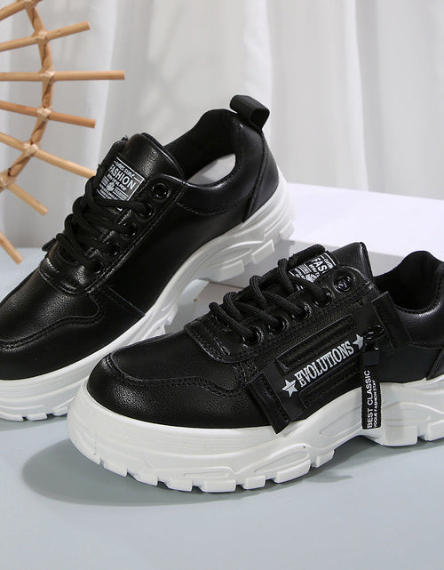 Load image into Gallery viewer, Women’s Lace‑Up Side‑Zipper Sports Sneakers
