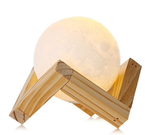 Load image into Gallery viewer, Rechargeable 3D Print Moon Lamp 2 Color Change Touch Switch Bedroom Bookcase
