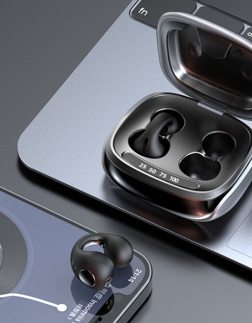Load image into Gallery viewer, JX80 bone conduction clip on Bluetooth earphones with spray code noise reduction, high battery life, and no delay

