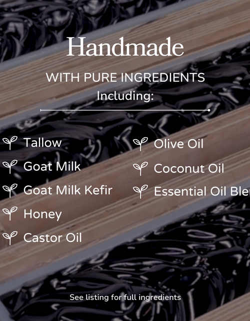 Load image into Gallery viewer, Clarifying Charcoal Bar Handmade Tallow and Goat Milk Soap Bar
