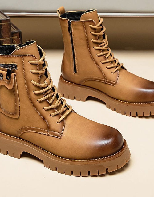 Load image into Gallery viewer, Leather High-Top Martin Boots
