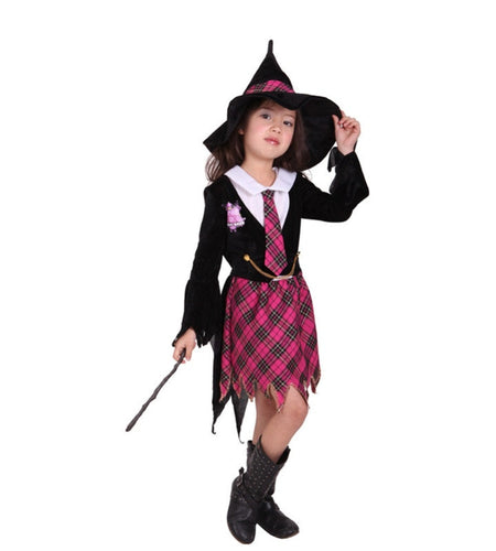 Children Girls Witch Halloween Costume Cosplay Outfit Sz 5-9 years