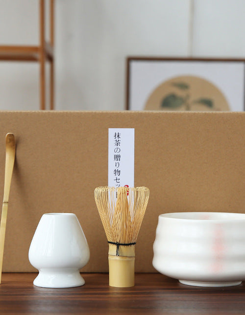 Load image into Gallery viewer, Tea Brush Matcha Brush Hyakumonari Tea Brush Stand Combination Song Dynasty Tea Ordering and Tea Playing Tools Set Japanese Gift Box
