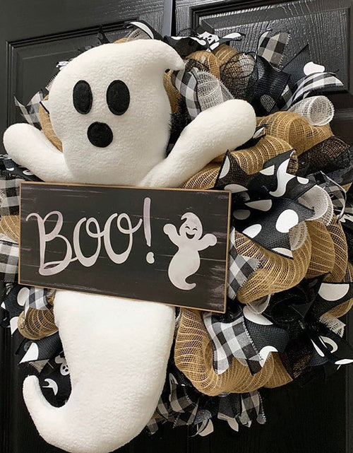Load image into Gallery viewer, Halloween Ghost Wreath Cute Boo Ghost Wreath Day Door And Window Scene Decoration Props
