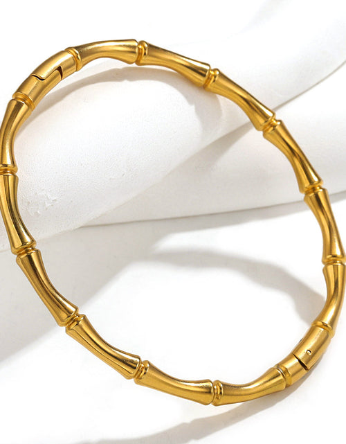 Load image into Gallery viewer, Fashion bamboo titanium steel bracelet female summer niche cold style ins stainless steel retro bamboo jewelry
